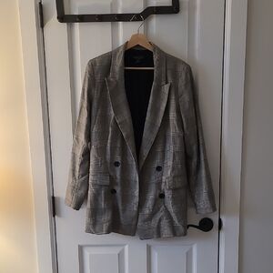 Rachel Zoe Longline Plaid Blazer